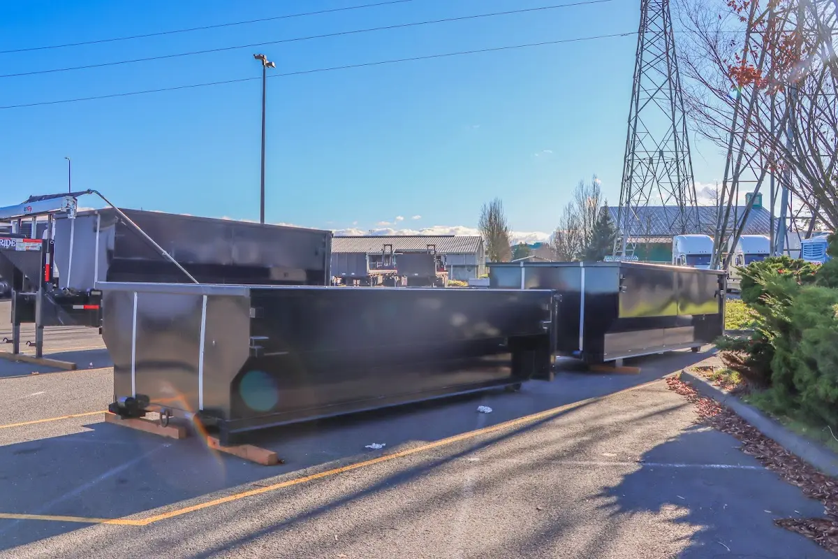 Roll-off dumpster ready for waste disposal at job site for Commercial Dumpster Rental in Somerset